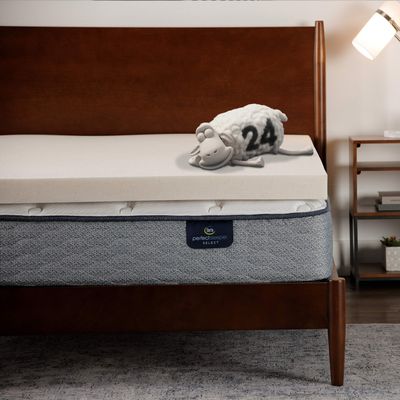 Serta CopperGel Cooling, Pressure-Relieving Memory Foam Mattress Topper, 3 Inch, Queen