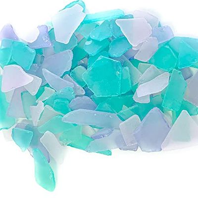 Nautical Crush Trading Pink, Lavender & Aqua Sea Glass 22oz Beach Glass for Crafts, Vase Fillers & Decor Bulk Tumbled Seaglass Pieces for DIY Projects Recycled Seaglass for Home, Weddings & Art