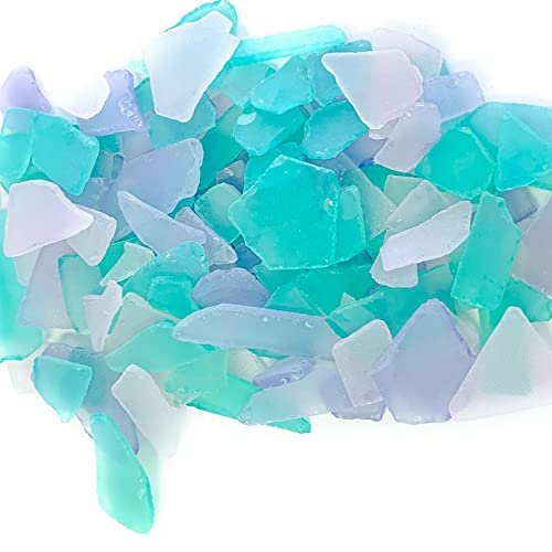 Nautical Crush Trading Pink, Lavender & Aqua Sea Glass 22oz Beach Glass for Crafts, Vase Fillers & Decor Bulk Tumbled Seaglass Pieces for DIY Projects Recycled Seaglass for Home, Weddings & Art
