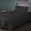 Bedding Empire Luxurious 5 Piece Step Gathered Ruffle Duvet Cover Set 100% Egyptian Cotton 500 Thread Count Twin Size, Black Color view 1