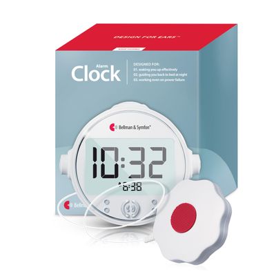 Bellman & Symfon Vibrating Alarm Clock Pro with Bed Shaker - Loud Alarm, Flashing LED Night Lights for Heavy Sleepers, Hard of Hearing and Deaf People - Alarm Clocks for Bedrooms with Backup Batteries