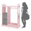 UTEX Kids Armoire Wardrobe Closet with Mirror and Storage Bin, Pink, 33.4 in W x 15.75 in D x 44.5 in H view 3