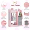 UTEX Kids Armoire Wardrobe Closet with Mirror and Storage Bin, Pink, 33.4 in W x 15.75 in D x 44.5 in H view 4