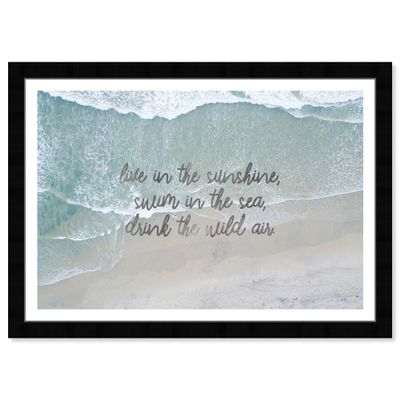 Wynwood Studio Nautical Wall Art Framed Prints 'Swim in The Sea' Coastal Home Dcor, Blue, Gray