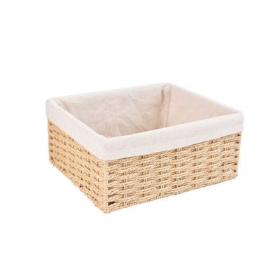 Egg Basket, With Cotton Lining Natural Weave Hamper For Picnic Food Fruit Bread Home Storage Decoration (Color : Beige)