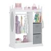 UTEX Kids Play Armoire with Mirror, Storage Bins and Closet for Dress Up and Costumes (White) view 1
