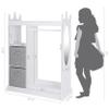 UTEX Kids Play Armoire with Mirror, Storage Bins and Closet for Dress Up and Costumes (White) view 3