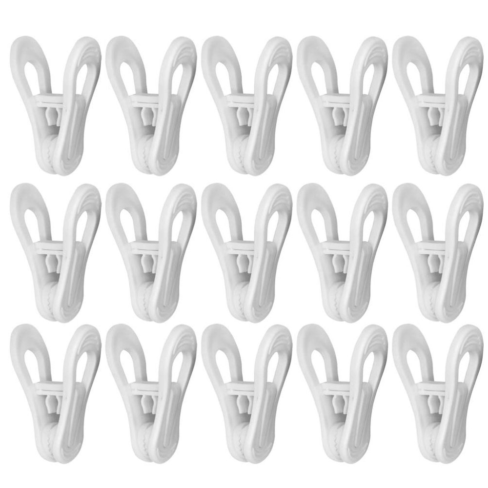 Cabilock 25-Pack Windproof Clothes Pins Plastic Clothespins with Non-Slip Teeth and Middle Buckle for Secure Clothes Drying Indoor Outdoor Laundry Clips