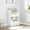 UTEX Kids Bookshelf with Movable Toy Box, Toddler Book Shelf and Toy Storage, Children Book Display Rack Toy Chest Combo for Kids Room & Nursery, White view 2