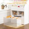 UTEX Kids Bookshelf with Movable Toy Box, Toddler Book Shelf and Toy Storage, Children Book Display Rack Toy Chest Combo for Kids Room & Nursery, White view 4