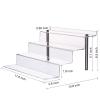 CECOLIC Acrylic Riser Shelf 4 Tier Clear Display Stand for Collectibles Pop Figures, Cupcakes, Perfumes, Display Risers for Decorating & Organizing - 11.8 x 10.8 x 6.5 in (Large, 4 Pack) view 3