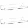 2 Pack Clear Acrylic Shelves for Wall with Adhesive,15 Inch No Drill Floating Shelves for Bathroom,Bedroom,Renter Friendly,Kids Room Bookshelf,Wall Display Shelf for Lego,Funko Pop,Figurine,Perfume view 1