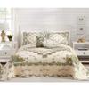 Modern Heirloom Olivia Embroidered Quilted Bedspread - Lightweight Breathable All Seasons Bedding, King, Green/Cream view 1