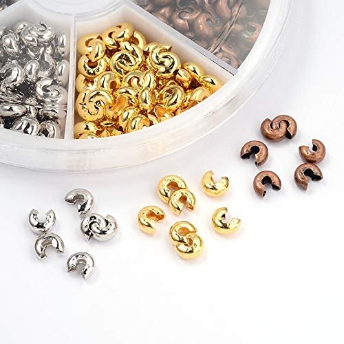 SSLA Jewelry Beading Set, Metal Alloy Spacer Bead Locate Interval Beads for Bracelets Pendants DIY Craft Accessories,4/5mm Table Decor (Size : 5mm 250pcs)