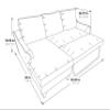 OSP Home Furnishings Lester Chaise Sleeper Sofa in Twin/Single Size with Black Legs, Blue Fabric view 3