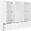 Crosley Furniture Harper 3-Piece Hall Tree and Storage Cabinet Set with Entryway Bench and Hooks for Hanging, White view 3