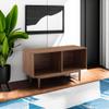Crosley Furniture Liam Medium Vinyl Record Storage TV Stand and Entertainment Center, Media Console, Walnut view 2