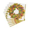Caspari Autumn Wreath Paper Luncheon Napkins in Ivory - Four Packs of 20 view 2