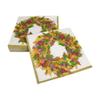 Caspari Autumn Wreath Paper Luncheon Napkins in Ivory - Four Packs of 20 view 3