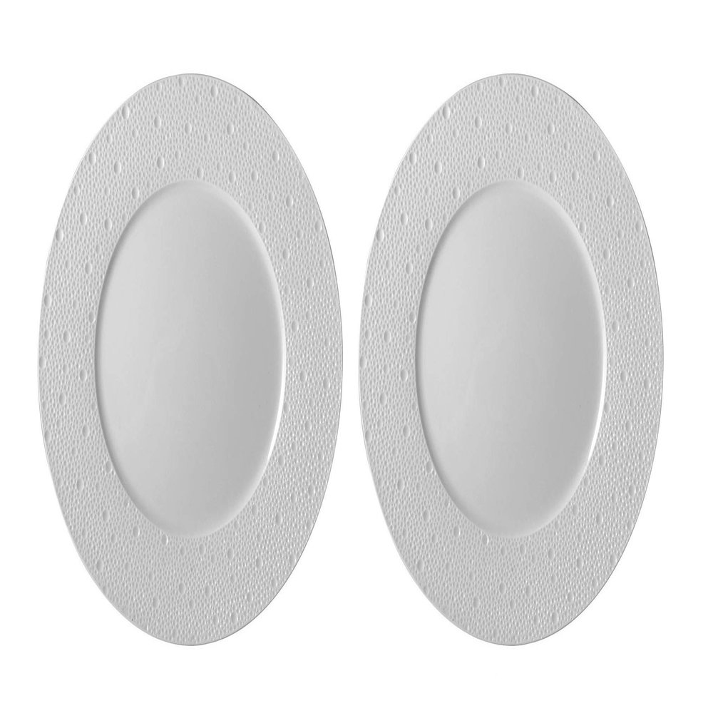 Bernardaud Ecume White Pair of Dinner Plates 10.5"