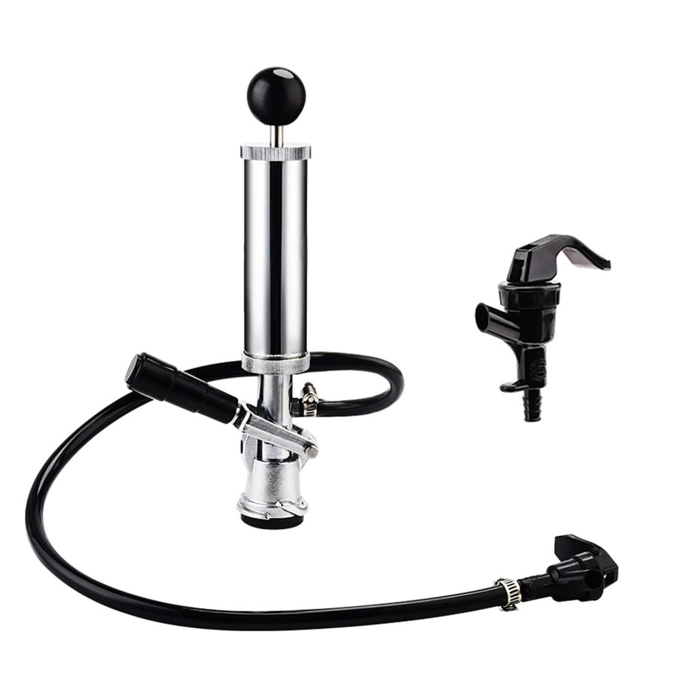 FERRODAY 4" Beer Keg Tap Heavy Duty Complete D-System Keg Pump US Beer Keg Pump for Sankey Keg Party Pump Picnic Keg Tap Keg Hand Pump Draft Beer Kegerator Pump Easy Lock 4 Inch Keg Pump Soda Pump