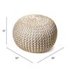 nuLOOM Ling Round Knit Filled Ottoman Pouf Gold 14" x 20" x 20" view 2