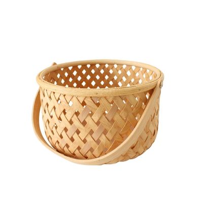 Egg Basket, Modern Simple Portable Weave Hamper For Picnic Food Fruit Bread Bathroom Storage (Color : S)