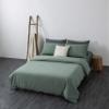 F.Y.Dreams 100% Washed Cotton Duvet Cover for Weighted Blanket 60x80 inches with 16 Ties, Zipper on Long Side/Grass Green/Just Duvet Cover view 2