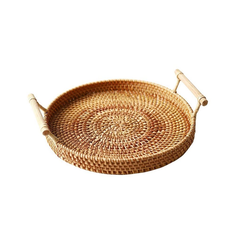 Egg Basket, Modern Simple Weave Hamper For Picnic Food Fruit Bread Bathroom Storage (Size : L)