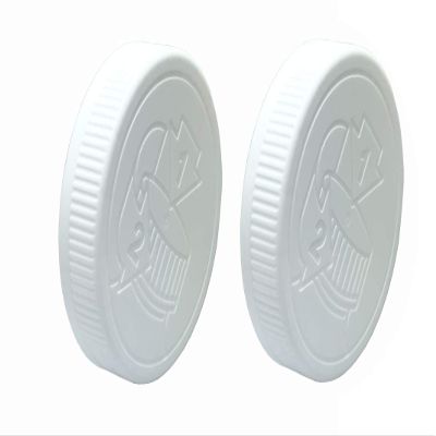 Child Resistant Cap (Pictorial) w/Foam Liner (3-ply), 89-400, White (Pack of 2)