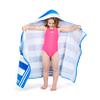 Premium Large Hooded Beach Towel for Kids Aged 3-10 | Drawstring Carry Bag Included | Size 30"x50" | Classic Children's Beach Towels for Girls and Boys | 100% Cotton Kids Beach Towel- Ocean Blue view 3