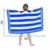 Premium Large Hooded Beach Towel for Kids Aged 3-10 | Drawstring Carry Bag Included | Size 30"x50" | Classic Children's Beach Towels for Girls and Boys | 100% Cotton Kids Beach Towel- Ocean Blue view 4