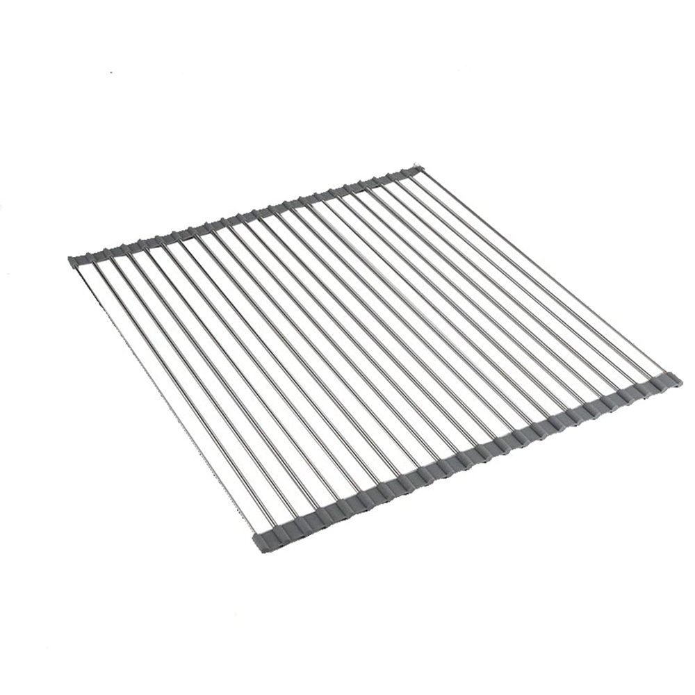 Ahyuan Roll up Dish Drying Rack Over The Sink Kitchen Roll up Sink Drying Rack Portable Dish Drainer Foldable Dish Drying Rack (Warm Gray, 20.5''X16.9'')