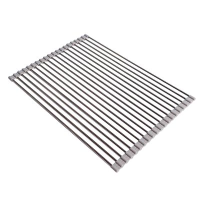 Ahyuan Roll up Dish Drying Rack Over The Sink Kitchen Roll up Sink Drying Rack Portable Dish Drainer Foldable Dish Drying Rack (Warm Gray, 20.5''X14'')