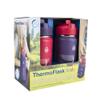 ThermoFlask Kids 14 oz Insulated Water Bottles with Straw Lid BPA-Free Stainless Steel Leakproof & Spill-Proof Design Easy Clean Wide Mouth 2-Pack for School, Sports, Playdates, Punch/Eggplant view 2