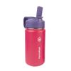 ThermoFlask Kids 14 oz Insulated Water Bottles with Straw Lid BPA-Free Stainless Steel Leakproof & Spill-Proof Design Easy Clean Wide Mouth 2-Pack for School, Sports, Playdates, Punch/Eggplant view 3