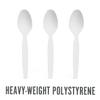 Perk HeavyWeight Plastic Spoons, 100 Count Disposable Spoons for Breakfast, Desserts & Everyday Use, White view 3