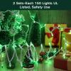 Brizled Green Christmas Lights, 69.6ft 300 Count Mini String Lights Connectable, 120V UL Certified Incandescent Light White Wire, Green Xmas Tree Light for Indoor Outdoor Xmas Halloween Tree Party view 4
