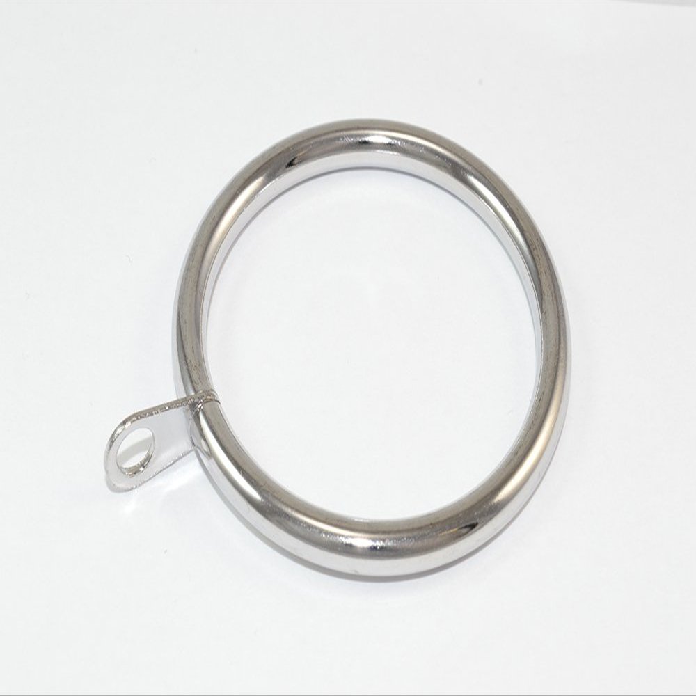 100 x Chromed Steel Curtain Pole Rod Rings Fixed Eye ID 42mm - OD 52mm