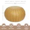 Thgonwid Handmade Storage Pouf Ottoman Foot Stool - Faux Suede Round Floor Cushion 21.6"x13" for Living Room, Bedroom, Wedding Decor, Unstuffed (Yellow) view 2