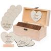 Jecor Alternative Guest Book Box - Wedding Guest Book Alternative - 62 Large Wooden Hearts - Also for Baby Shower, Bridal Shower, Anniversary, Birthday, Retirement, Funeral Guest Book Alternatives view 1