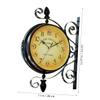 BESPORTBLE Antique Wall Clock Vintage Double Sided Large Wall Clock Silent Iron Metal Decor for Home view 2