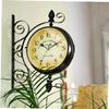 BESPORTBLE Antique Wall Clock Vintage Double Sided Large Wall Clock Silent Iron Metal Decor for Home view 4
