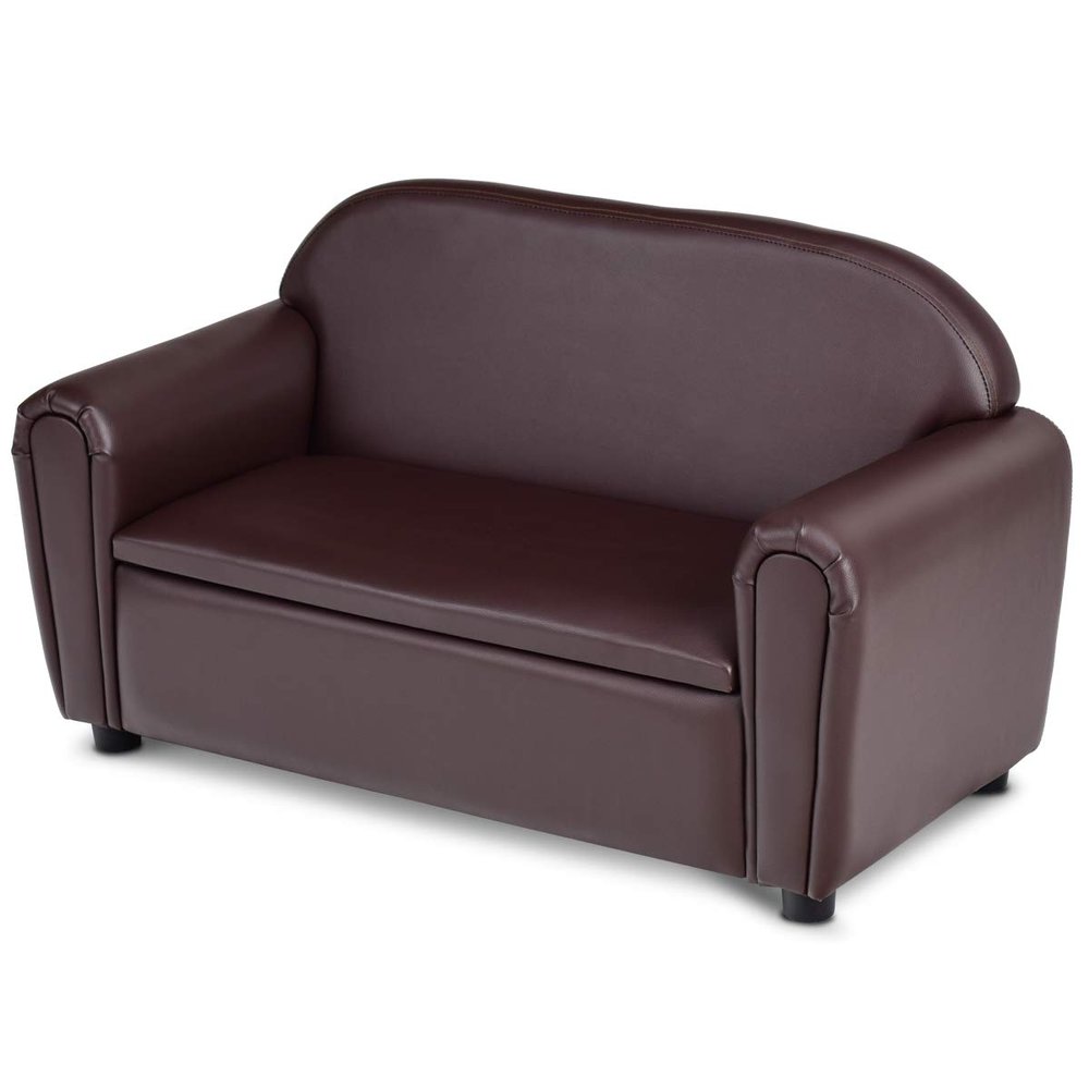 FANTASK Child s Sofa, Kid Armrest Sofa Chair Living Room Furniture, Kids Sofa Lounge Bed with Hidden Storage Compartment, Double Seat Upholstered Armchair, Great Gift for Kids, Toddlers
