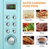 ARLIME Retro Microwave 0.7Cu.ft, 700 Watt Countertop Microwave with 5 Micro Power Defrost & Auto Cooking Function, LED Display, Child Lock, Small Microwave for Kitchen, RV, Dorm (Green) view 2