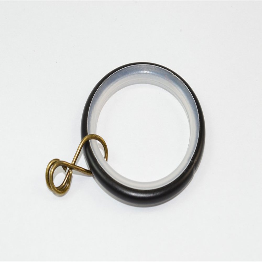 100 x Curtain Rod Rings Silent Type Loose Eye Black ID 35mm - OD 42mm