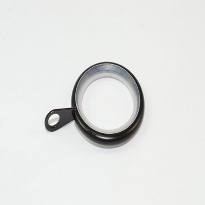 100 x Curtain Drape Rod Rings Silent Fixed Eye Black ID 25mm - OD 32mm