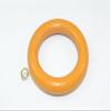 48 x Wooden Curtain Rod Pole Rings with Screw Eye Medium Brown ID 45mm view 1