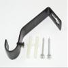 12 x Rod Rail Support Brackets for Curtain Poles Black with Screws 19mm view 1