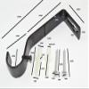 12 x Rod Rail Support Brackets for Curtain Poles Black with Screws 19mm view 2